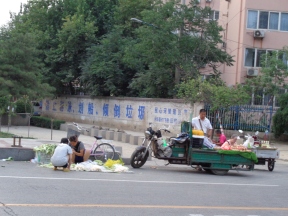 Walking around Shijiazhuang. Some street vendors!