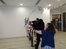 The malls here have actual things to do, like archery!