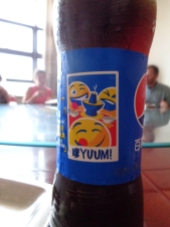 If you've never eaten hotpot, you won't appreciate this picture, but I saw this on the side of a Pepsi bottle.