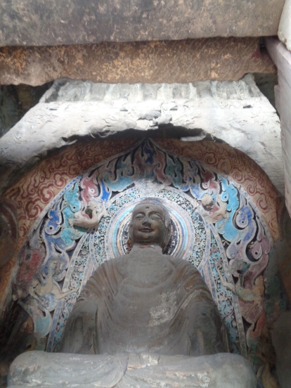 Beautiful Buddha statue in one of the caverns.